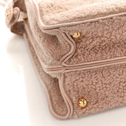 Fendi Curly Shearling Shiny Nappa Medium Peekaboo I SEE U Satchel Rosa Plaster 7 of 8