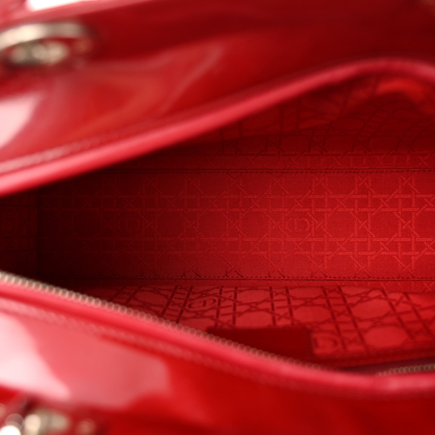 Christian Dior Patent Cannage Large Lady Dior Red 5 of 13