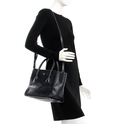 Prada Glace Calf Small Twin Pocket Tote Baltico 3 of 8