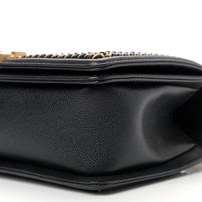Chanel Caviar Quilted Medium Chain Around Boy Flap Black 9 of 9