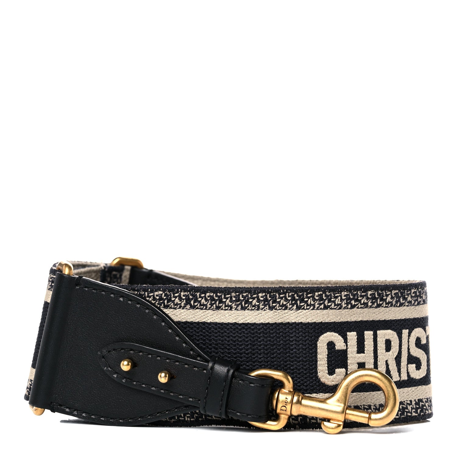 Christian Dior Canvas Embroidered Shoulder Strap Black 1 of 10