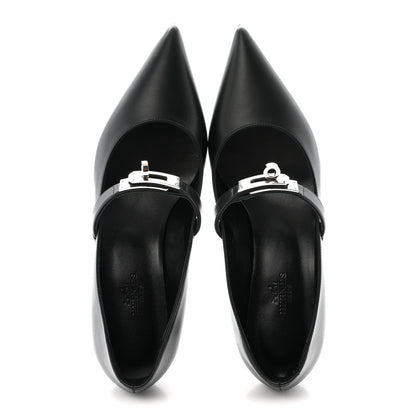 Hermes Calfskin Kiara 40 Pumps 36 Black 2 of 9