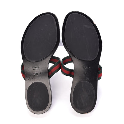 Gucci Nylon Guccissima Web Womens Thong Sandals 39 Green Red Black 7 of 8