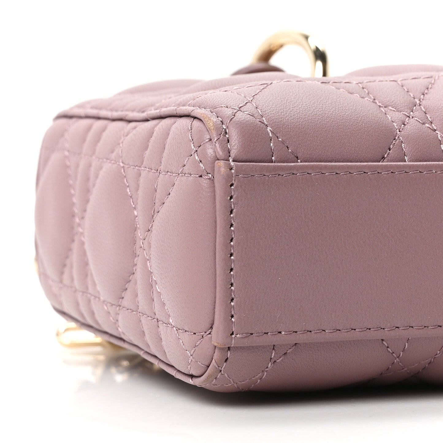 Lambskin Cannage Small Lady D-Joy Peony Pink
