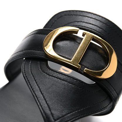 Christian Dior Calfskin 30 Montaigne Thong Sandals 37 Black 9 of 13