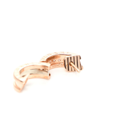 Bulgari 18K Rose Gold Diamond Small B.Zero1 Hoop Earrings 4 of 5