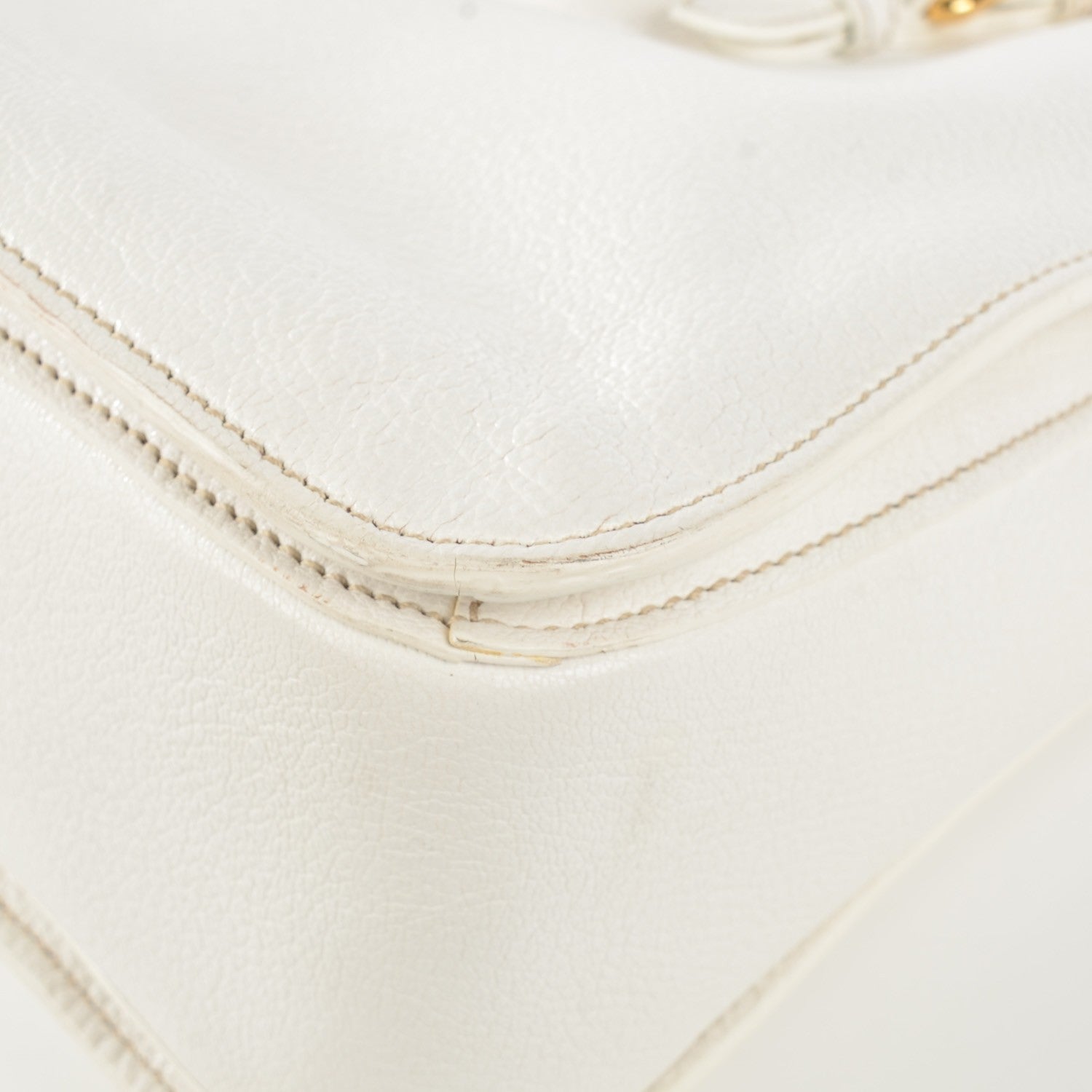 Miu Miu Goatskin Madras Top Handle Tote Bianco 14 of 22