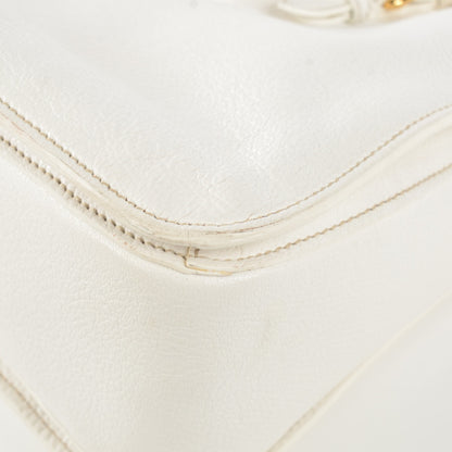 Miu Miu Goatskin Madras Top Handle Tote Bianco 14 of 22