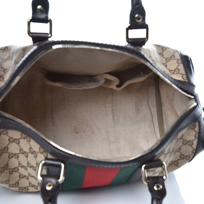 Gucci Monogram Vintage Web Medium Boston Dark Brown 5 of 19