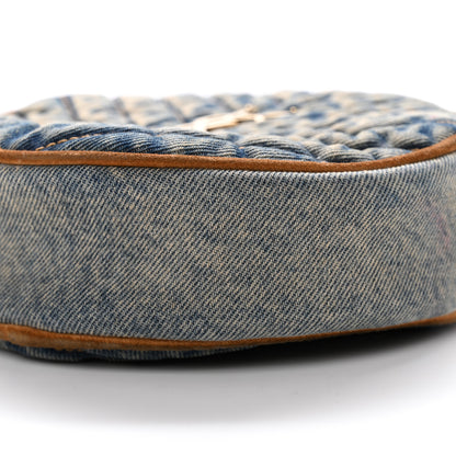 Saint Laurent Denim Quilted Monogram Round Crossbody Bag Rodeo Blue 10 of 13
