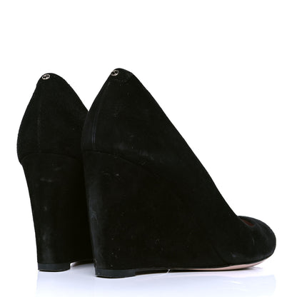 Gucci Suede Wedge Pumps 35.5 Black 4 of 6