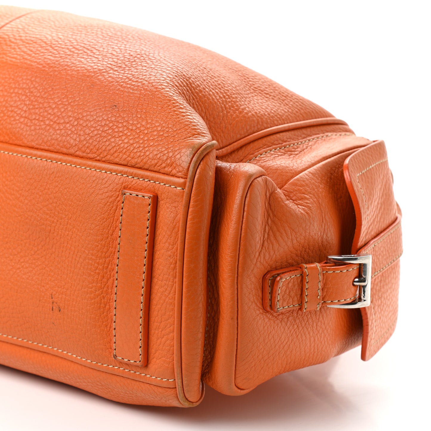Vitello Daino Side Pocket Tote Papaya