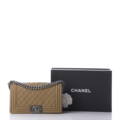 Chanel Metallic Calfskin Quilted Medium Boy Flap Dark Gold 10 of 10