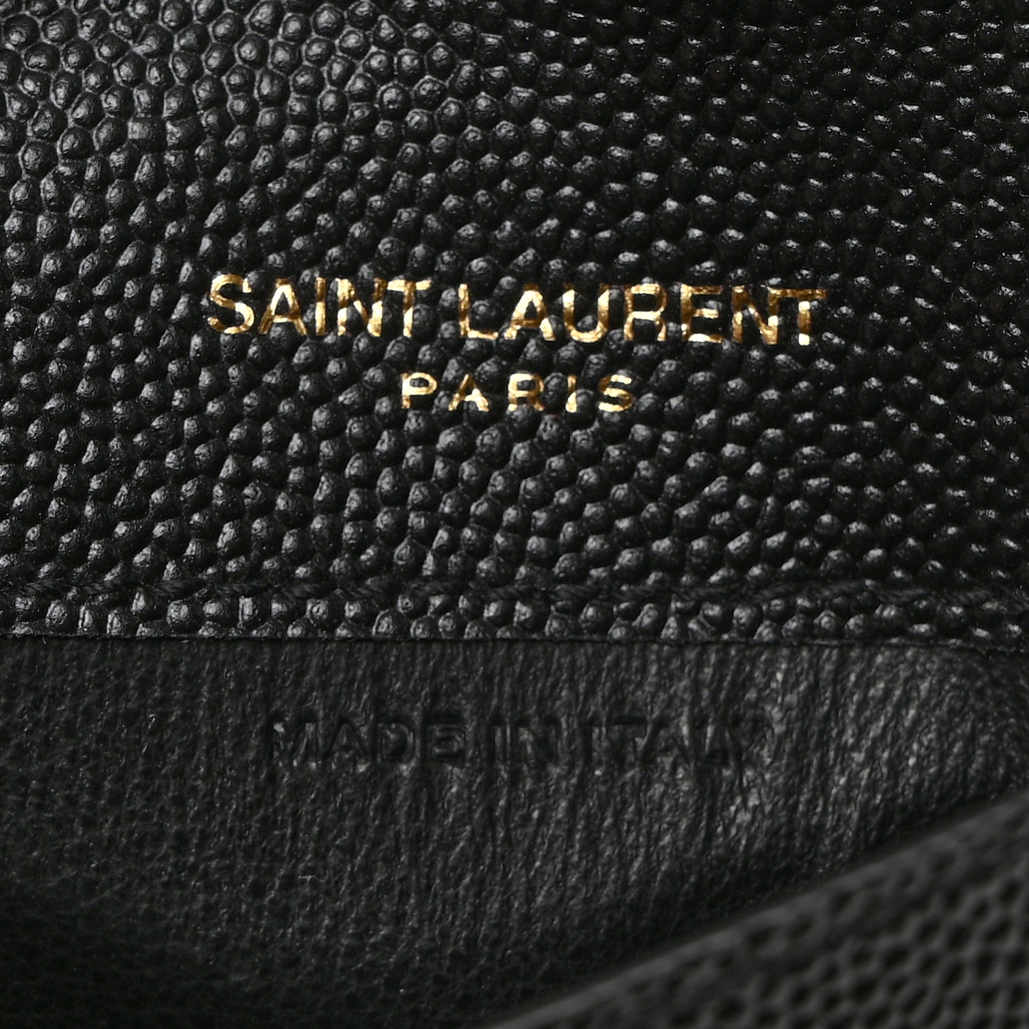 Saint Laurent Grain De Poudre Uptown Monogram Card Case Black 6 of 8