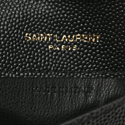 Saint Laurent Grain De Poudre Uptown Monogram Card Case Black 6 of 8