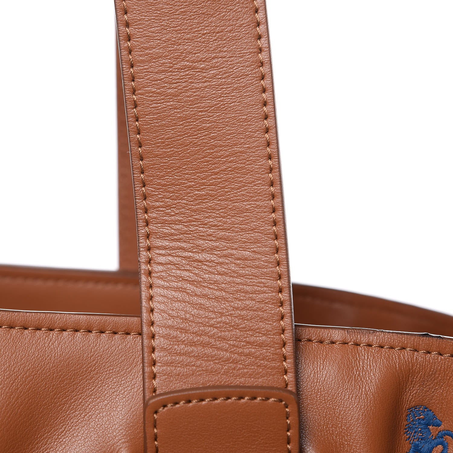 Chloe Smooth Calfskin Little Horses Embroidered Tao Zipped Tote Caramel 11 of 13
