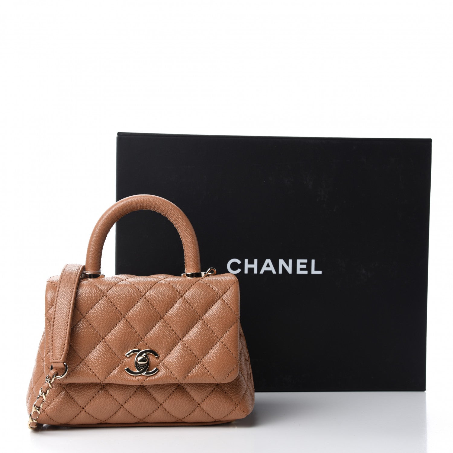 Chanel Caviar Quilted Extra Mini Coco Handle Flap Brown 11 of 11