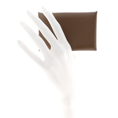 Hermes Epsom Calvi Card Case Etoupe 2 of 8