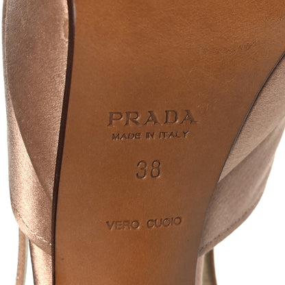 Prada Satin Platform Slingback Pumps 38 Pink 6 of 7