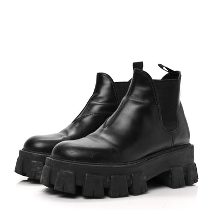 Prada Spazzolato Rois Monolith Chelsea 55mm Ankle Boots 36 Black 3 of 8