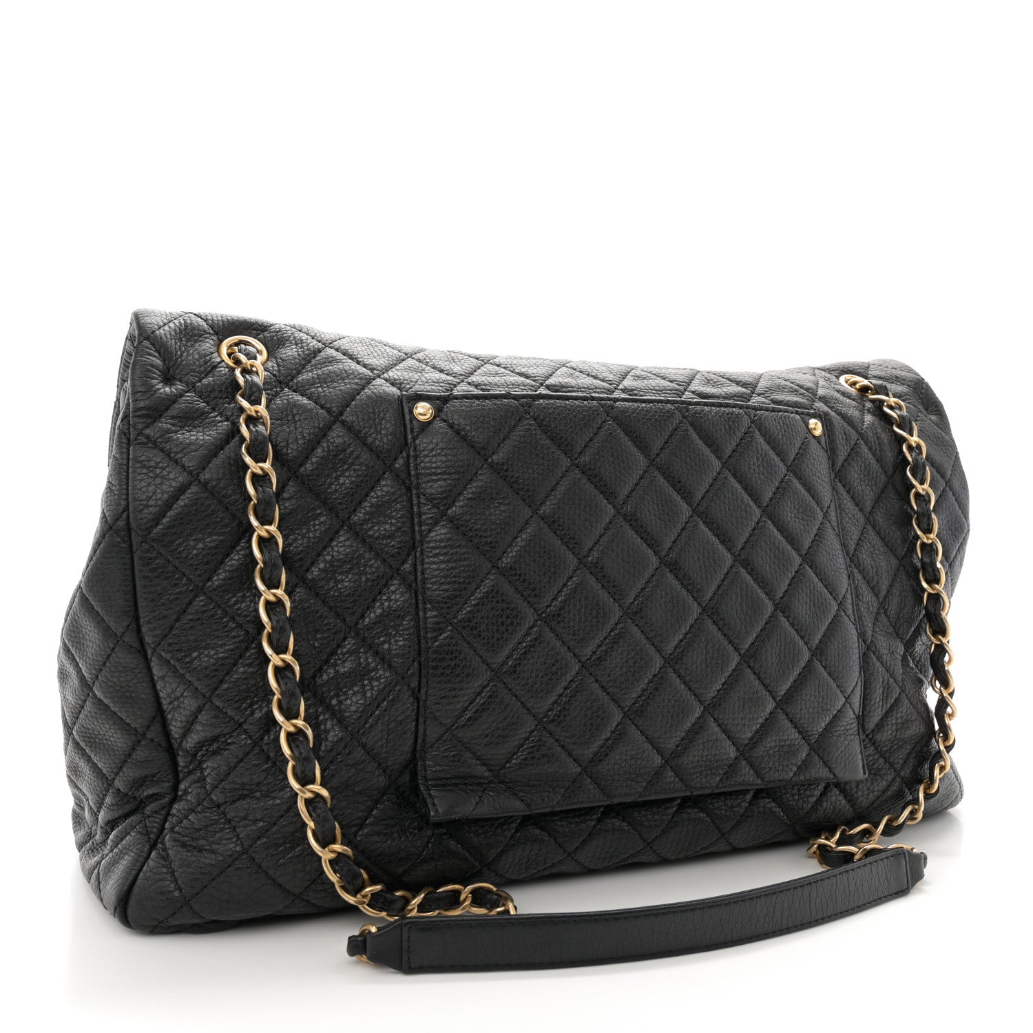 Chanel Calfskin Quilted XXL Travel Flap Bag Black 3 of 15