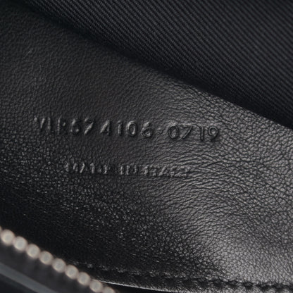 Saint Laurent Calfskin Crocodile Embossed Medium West Hollywood Monogram Fold-Over Black 7 of 10