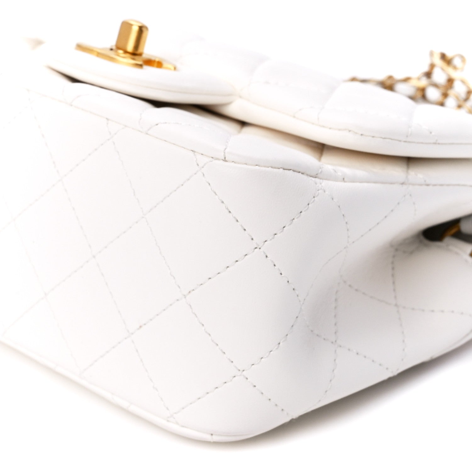Chanel Lambskin Quilted Mini Pearl Crush Flap White 12 of 13