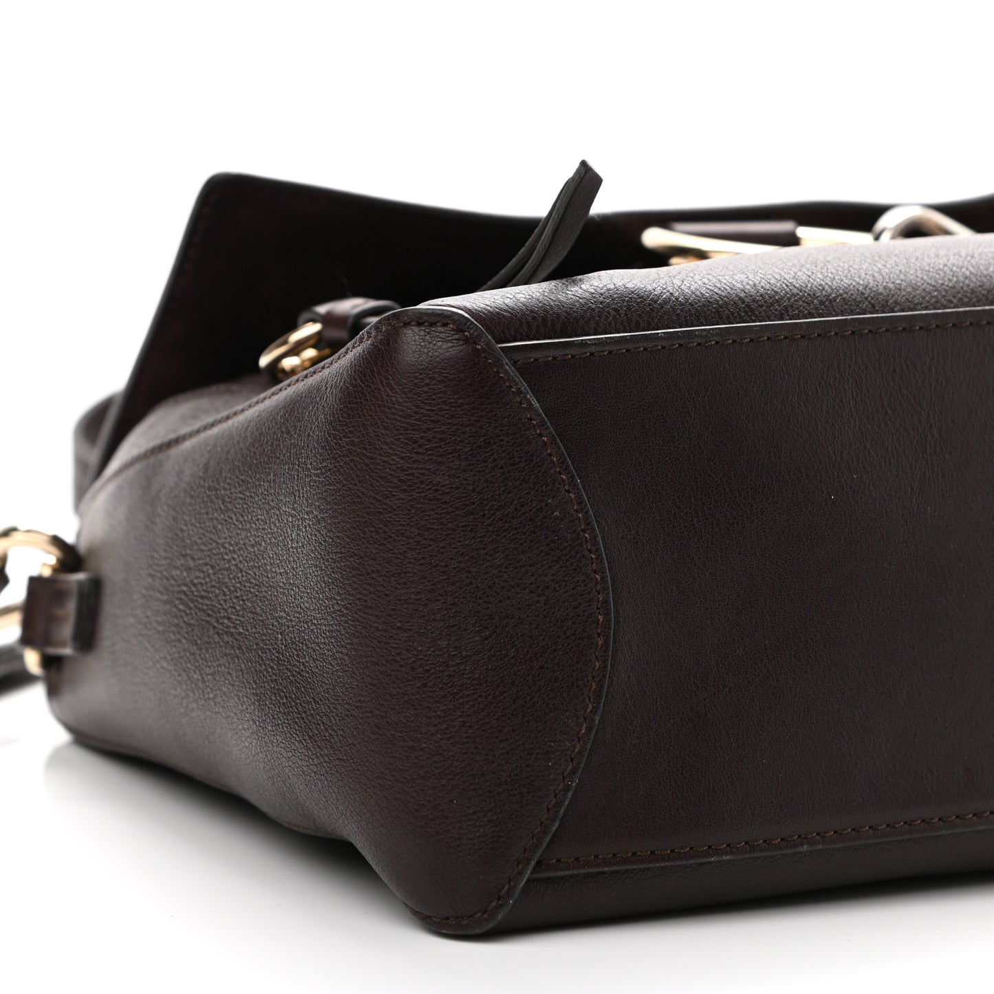 Calfskin Small Faye Day Shoulder Bag Carbon Brown