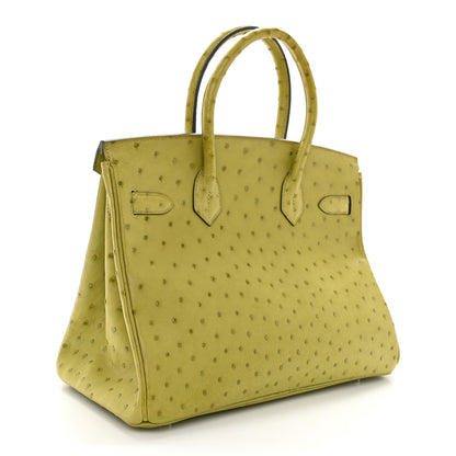 Hermes Ostrich Birkin 30 Vert Anis 3 of 16