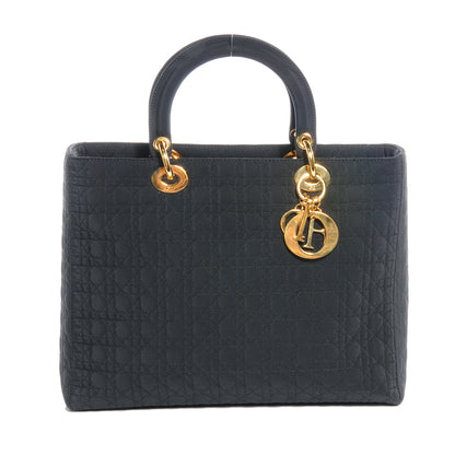 Christian Dior Nylon Cannage Large Lady Dior Black 1 of 7