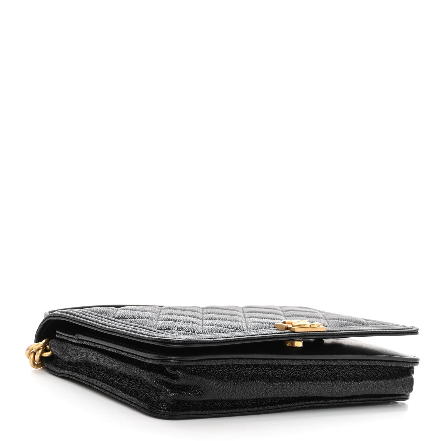 Chanel Caviar Quilted Boy Wallet On Chain WOC Black 4 of 14