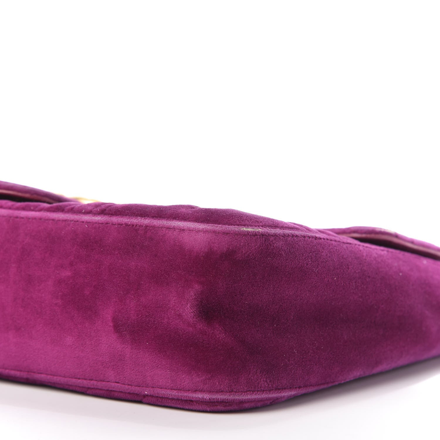 Gucci Velvet Matelasse Loved Embroidered Medium GG Marmont Shoulder Bag Fuchsia Violet Cyclamen 7 of 13