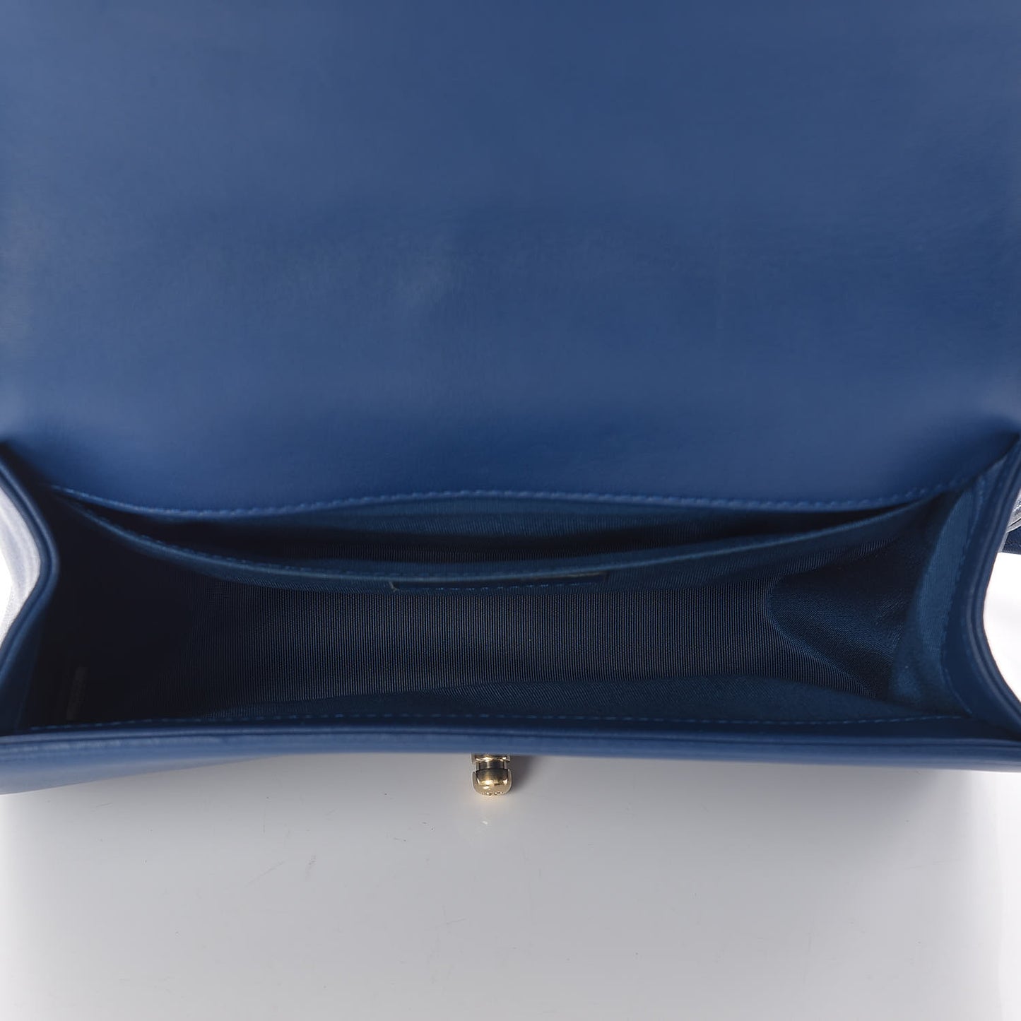Lambskin Chevron Quilted Medium Boy Flap Blue
