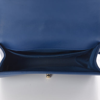 Chanel Lambskin Chevron Quilted Medium Boy Flap Blue 5 of 11