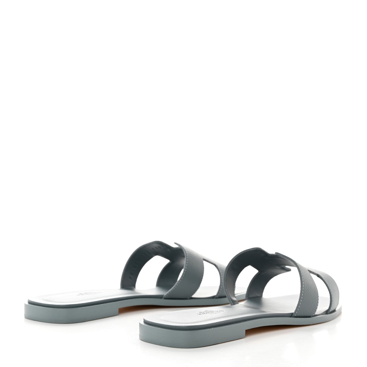 Hermes Epsom Oran Sandals 39.5 Gris Antarctique 4 of 9