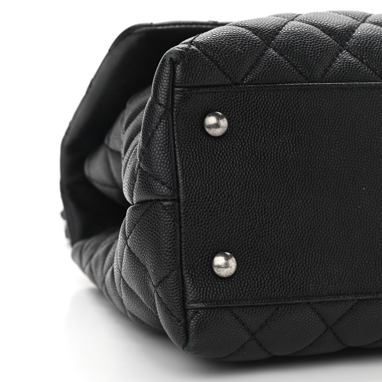 Caviar Quilted Medium Coco Handle Flap Black