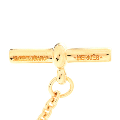 Hermes Permabrass Buffalo Horn Chaine d'Ancre Toggle Pendant Necklace Dore 5 of 6