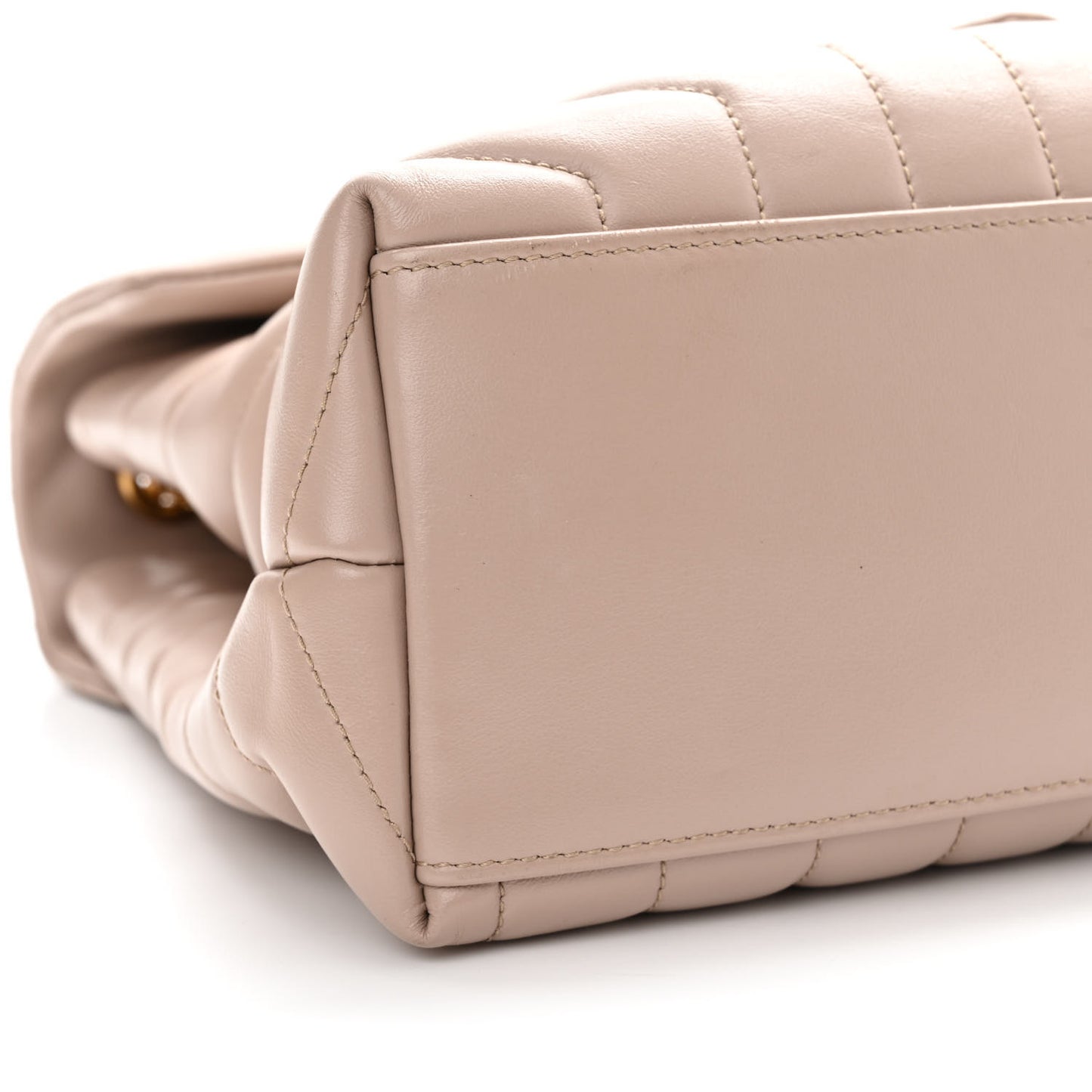 Calfskin Y Quilted Monogram Medium Loulou Chain Satchel Light Natural