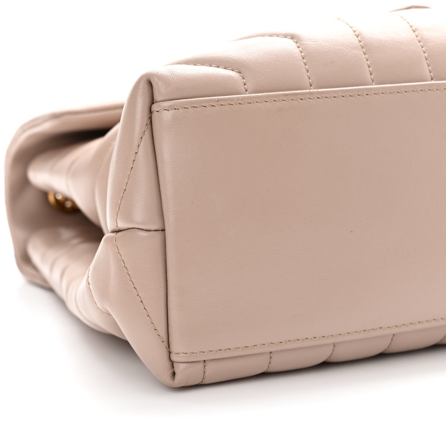 Saint Laurent Calfskin Y Quilted Monogram Medium Loulou Chain Satchel Light Natural 9 of 13