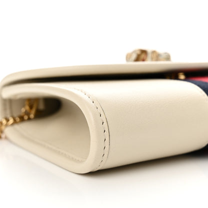 Gucci Textured Calfskin Web Mini Rajah Slim Flap Shoulder Bag Mystic White 9 of 11