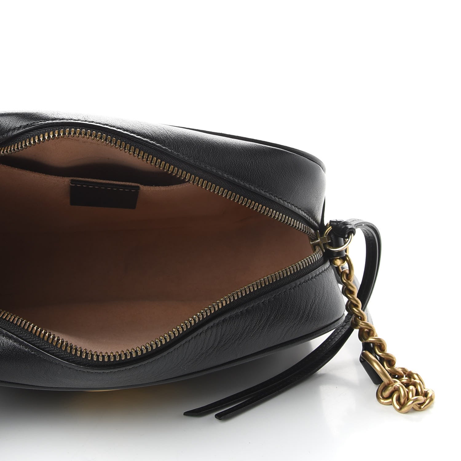 Gucci Calfskin Matelasse Small GG Marmont Chain Shoulder Bag Black 5 of 10