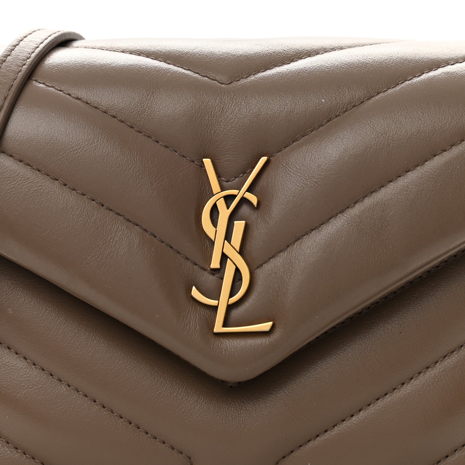 Saint Laurent Calfskin Y Quilted Monogram Toy Loulou Crossbody Bag Taupe 9 of 16