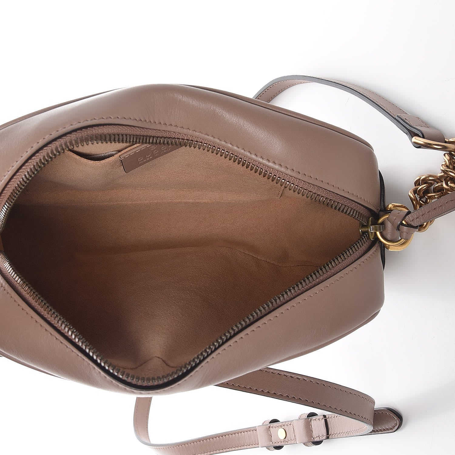 Gucci Calfskin Matelasse Small GG Marmont Chain Shoulder Bag Taupe 5 of 14