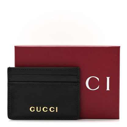 Gucci Calfskin Script Card Holder Black 7 of 7