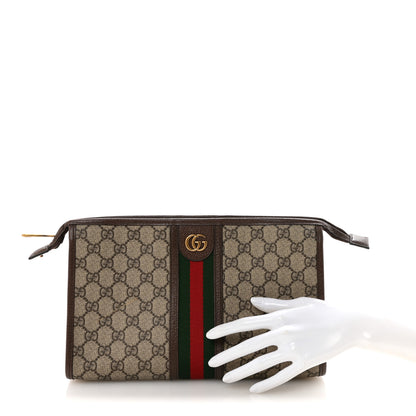 Gucci GG Supreme Monogram Web Ophidia GG Toiletry Case Beige New Acero 2 of 6