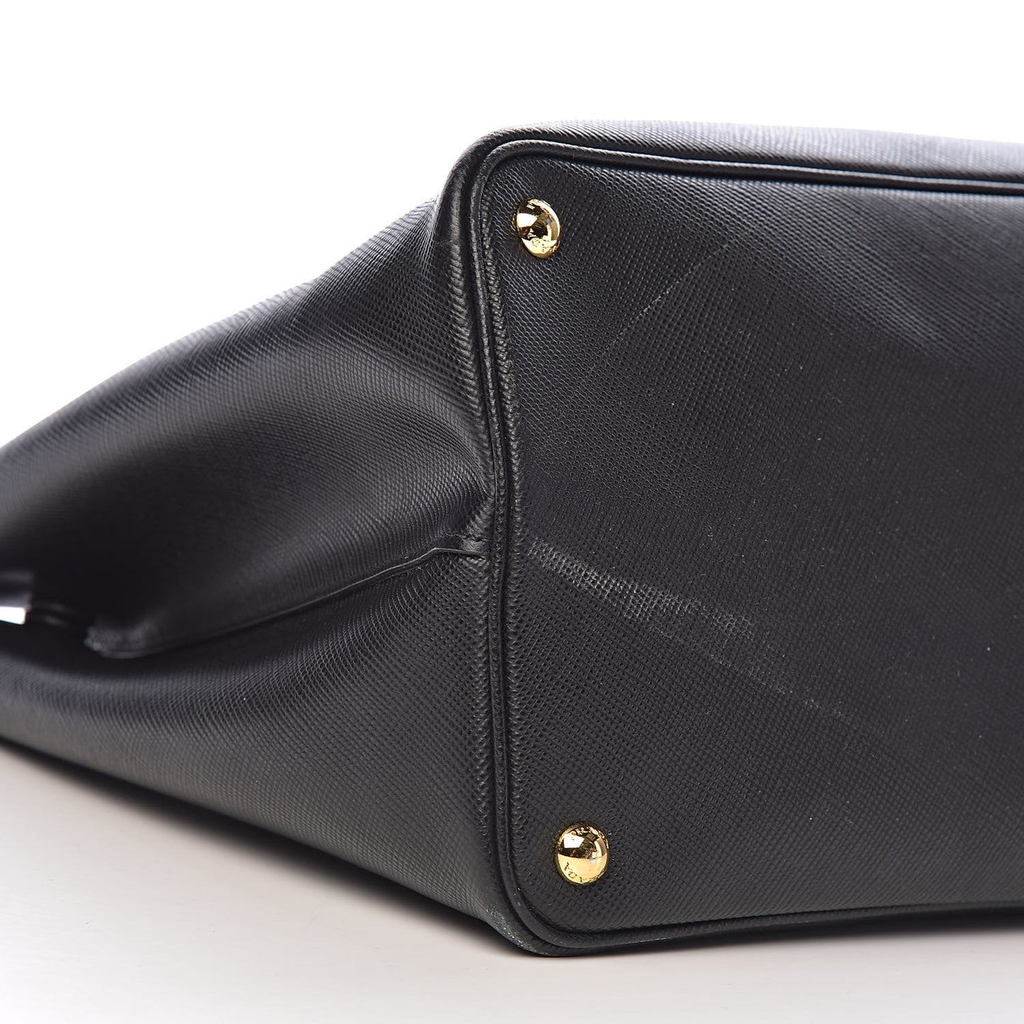Saffiano Cuir Large Double Bag Black Fuoco