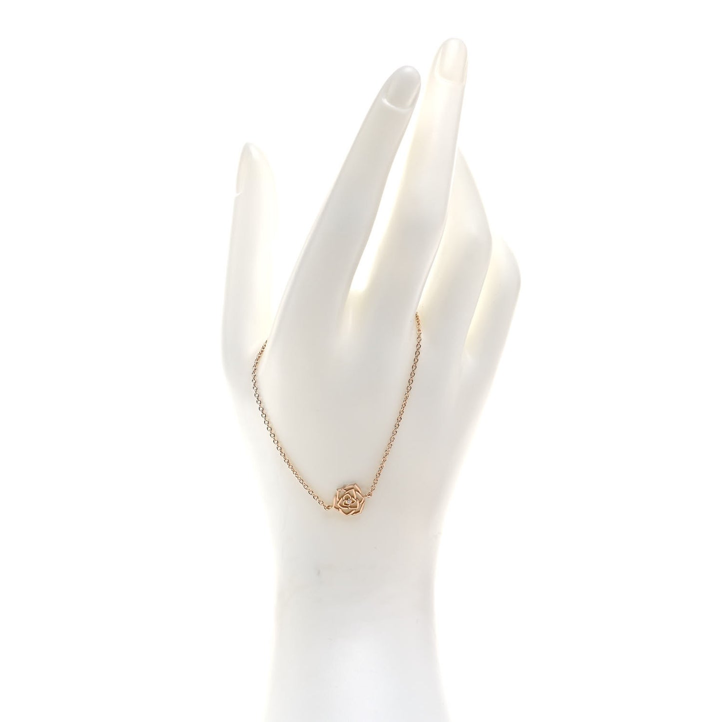 18K Rose Gold Diamond Rose Bracelet