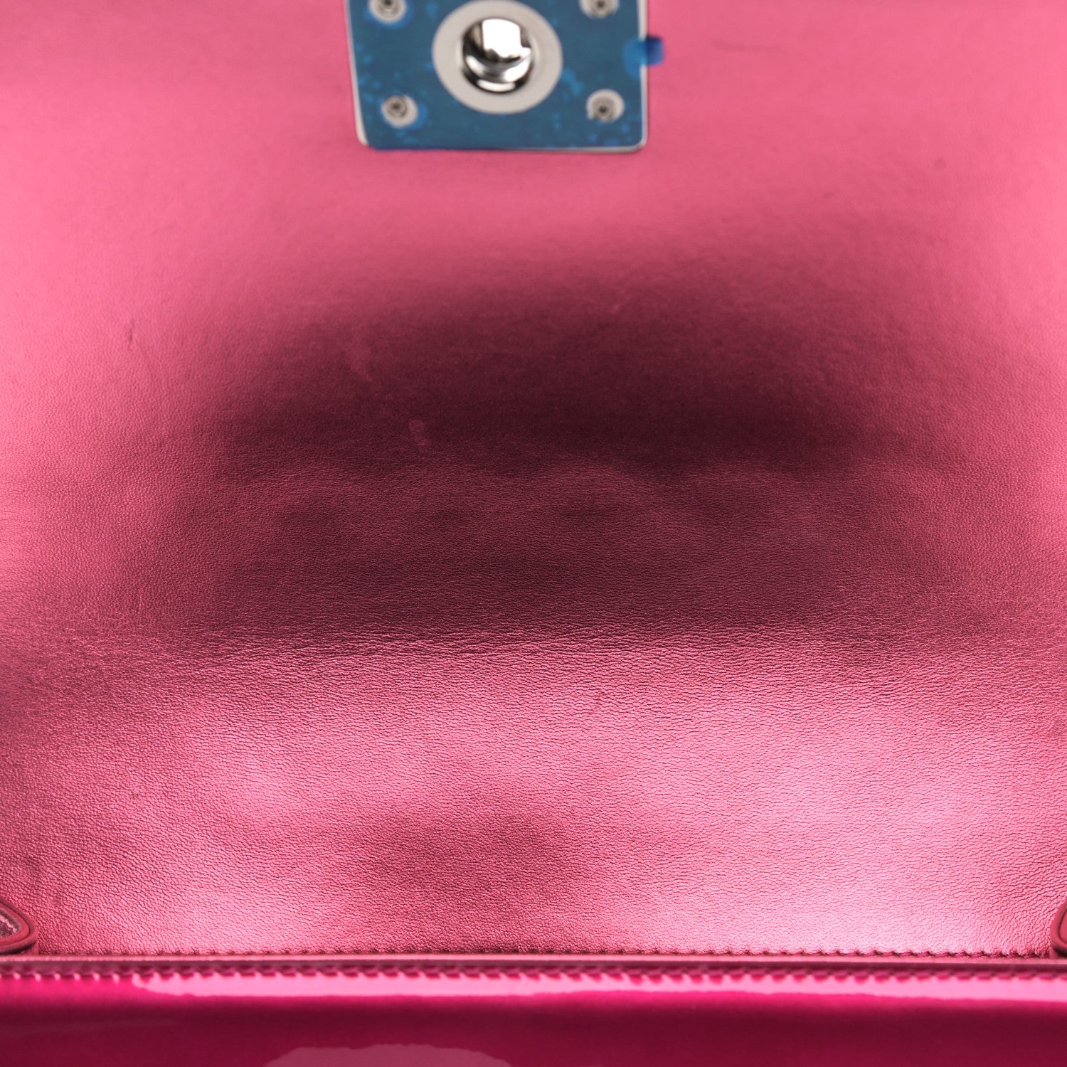 Chanel Metallic Patent Calfskin Quilted Medium Boy Flap Pink 11 of 11