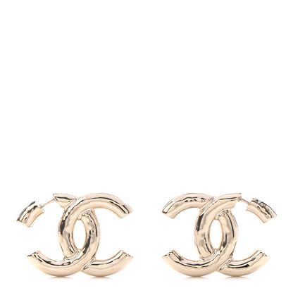 Chanel Metal Large CC Earrings Light Gold 1 of 4