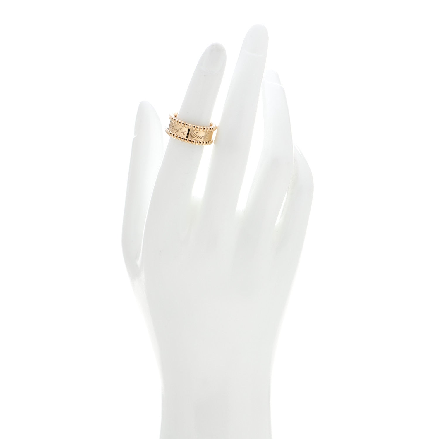Van Cleef & Arpels 18K Yellow Gold Perlee Signature Ring 49 4.75 2 of 5